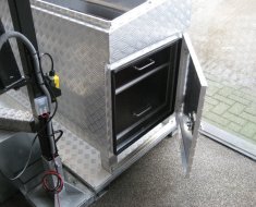 Aluminium bakken met ladekast