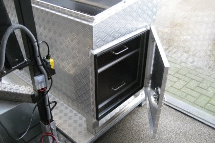 Aluminium bakken met ladekast